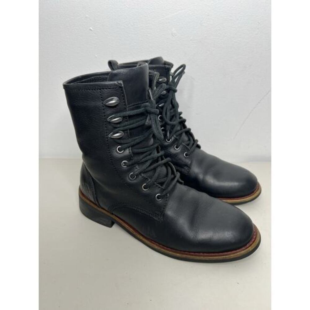 KLR Black Leather Boots Shoes Combat Lace Up Original Women’s Size 9